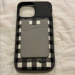 Chargeable Black and White Checkered Phone Case IPHONE 12 PRO MAX
